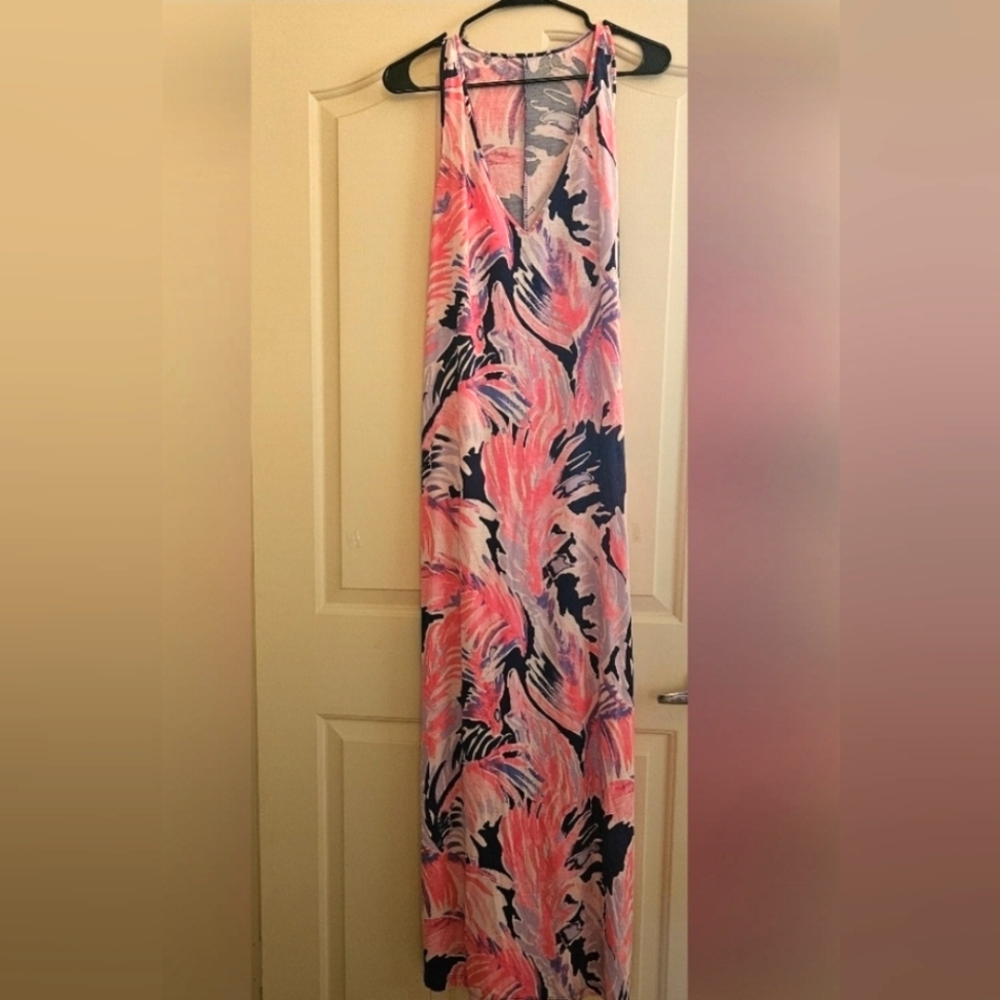 Lilly Pulitzer Pink and Blue Maxi Dress
